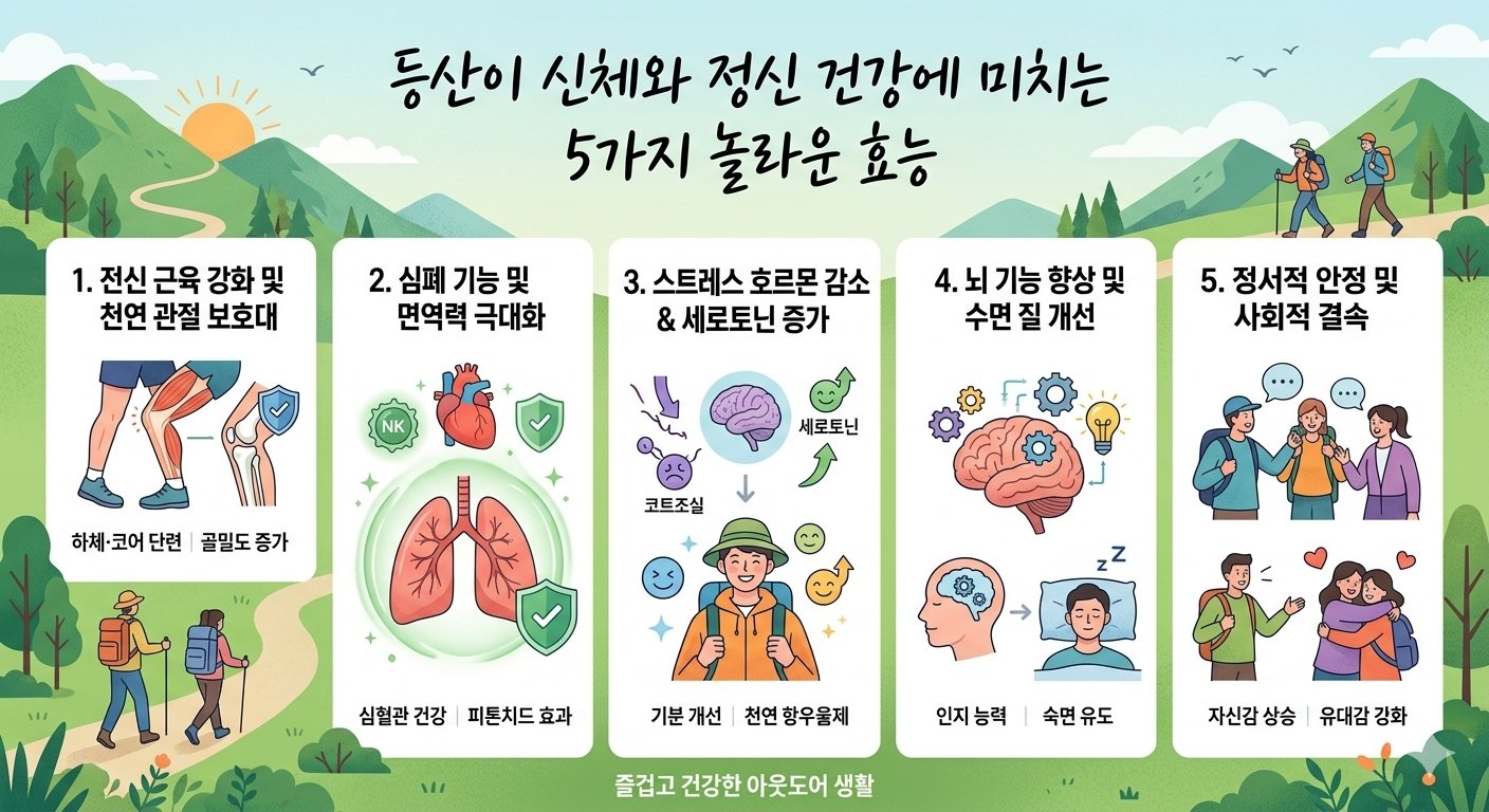 등산이 신체와 정신 건강에 미치는 5가지 놀라운 효능