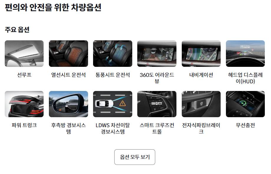 K카 홈서비스 매물 옵션