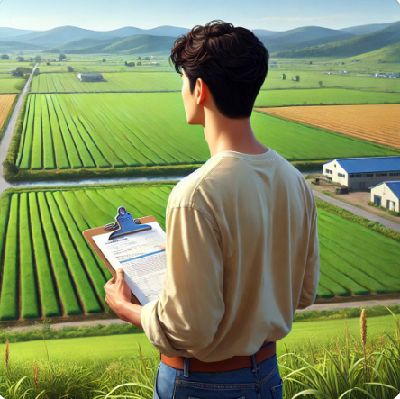 농지를 구매하려고 계획 중인 남성의 이미지