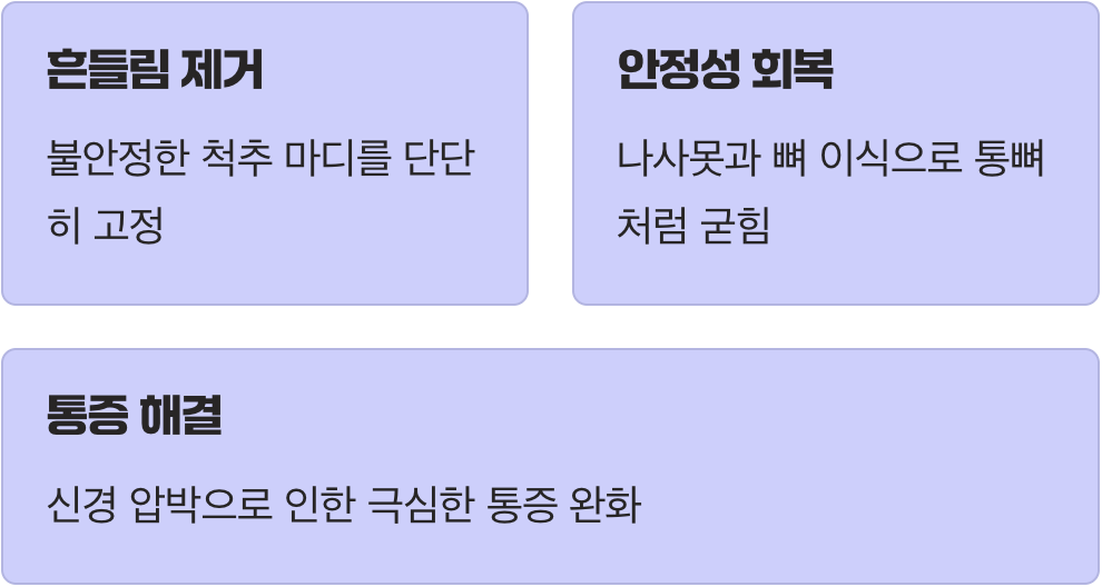 수술의 목적: 흔들리는 기둥 바로잡기