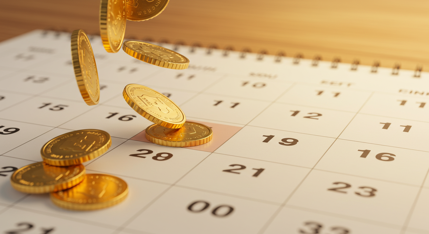 PLUS 고배당주 ETF의 월배당 구조를 상징하는 금화