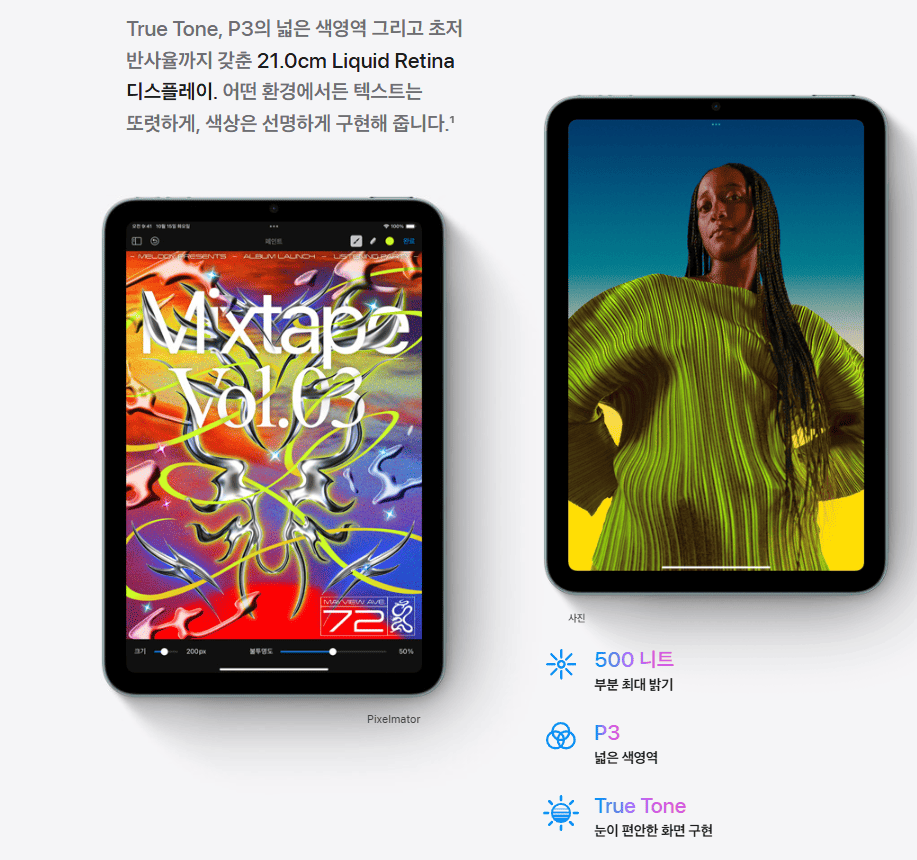 아아패드 미니 디스플레이 성능