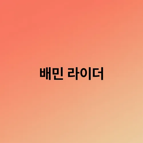 배민 라이더