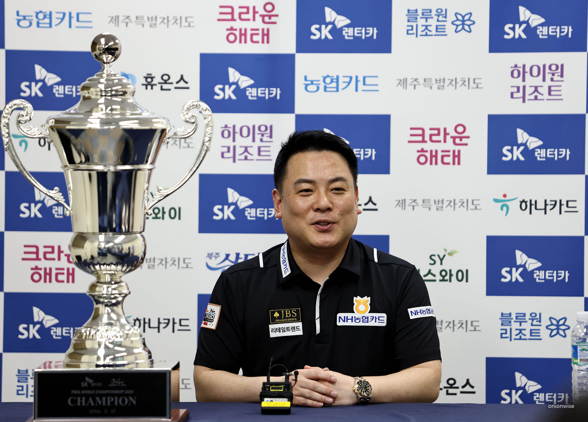 조재호 선수가 우승후 인터뷰를 하는 모습