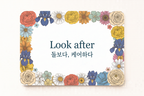 Look after 돌보다