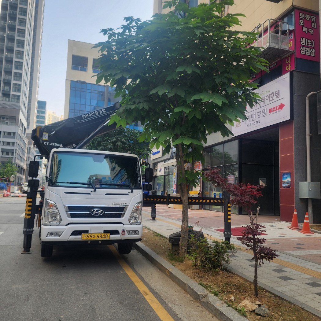 오산 청학동 스카이차 시공 모습
