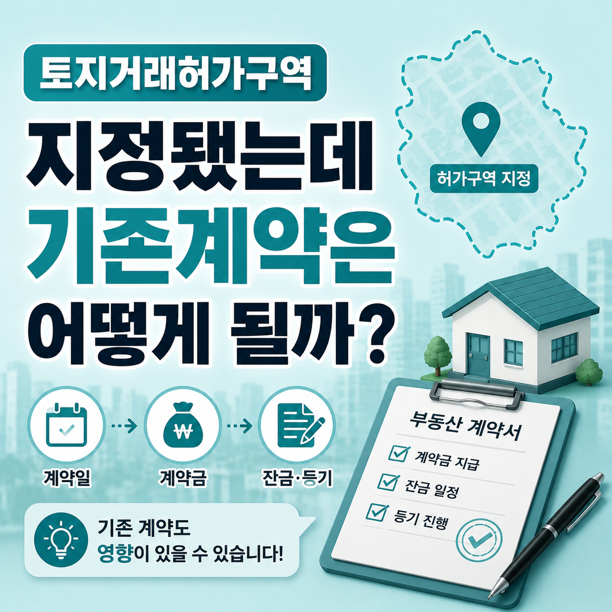 토지거래허가구역 새 지정 이후 기존 계약 영향을 확인하는 모습