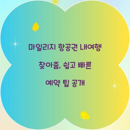 마일리지 항공권 내여행 찾아줌