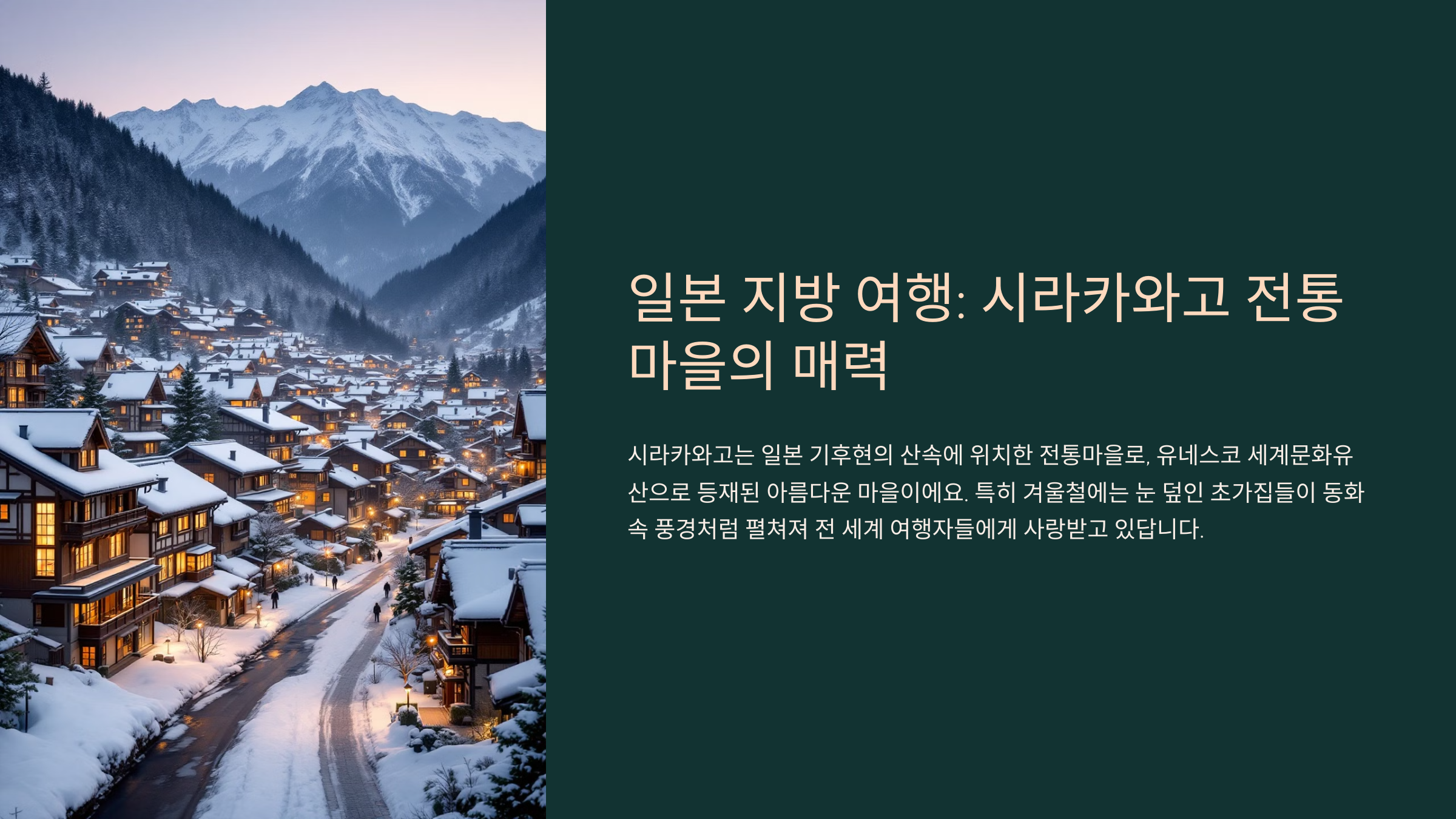 시라카와고 전통마을의 매력