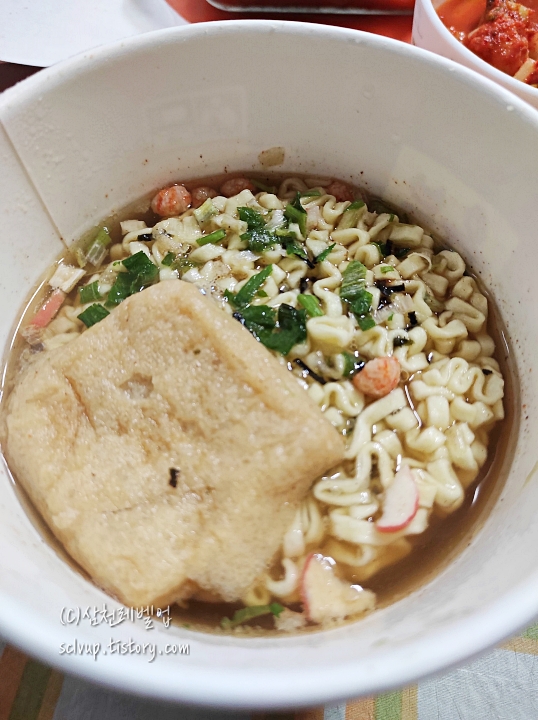 오뚜기 가쓰오 유부우동 조리 후