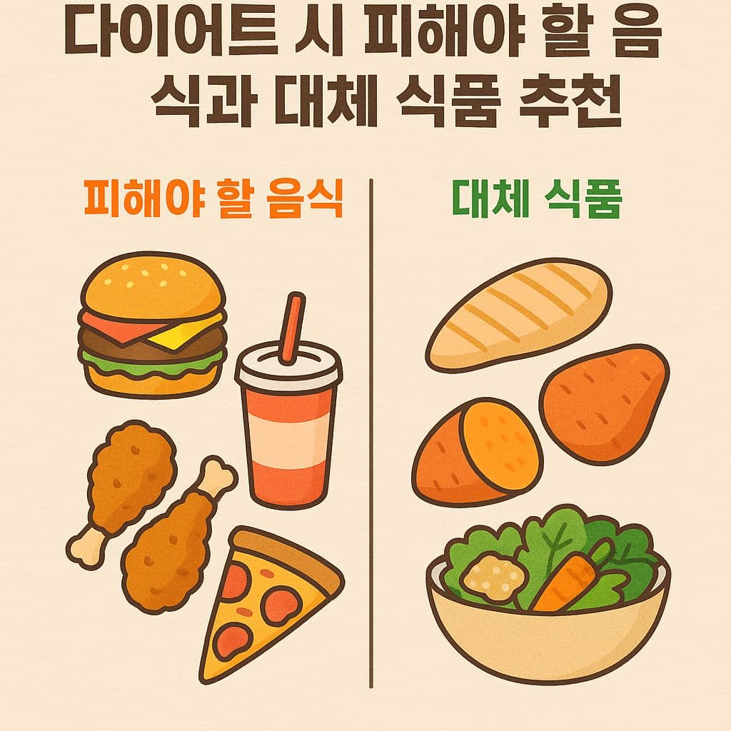 다이어트 시 피해야 할 음식과 대체 식품 추천