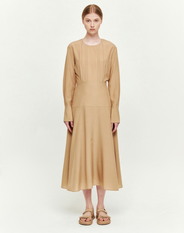 조셉 자수배색 실크혼방 긴팔원피스 JODR2E005I1