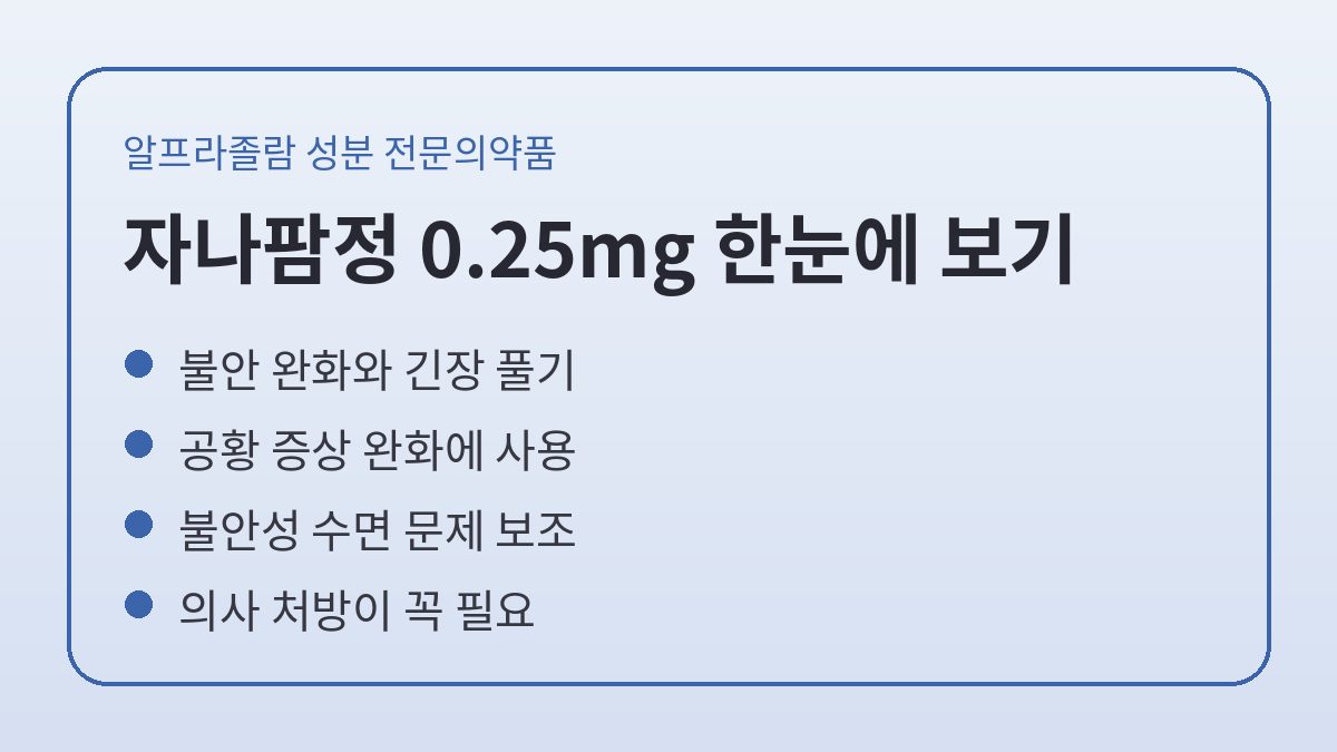 자나팜정 0.25mg