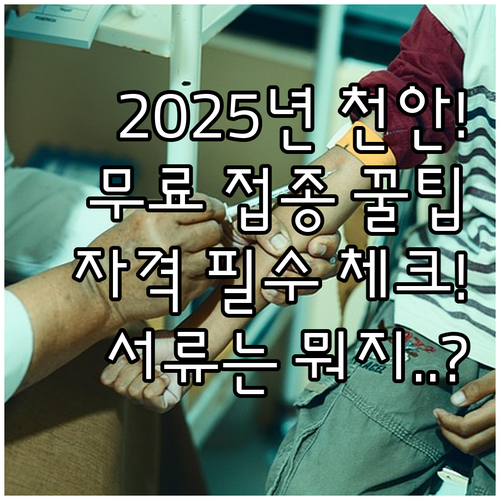 2025년 천안 독감 무료 예방접종 ..