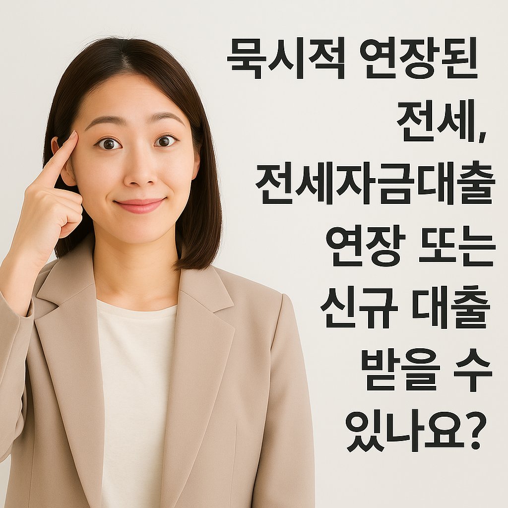 묵시적 연장된 전세, 전세자금대출 연장 또는 신규 대출 받을 수 있나요?