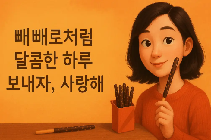 연인 빼빼로데이 문구 빼빼로 든 여자