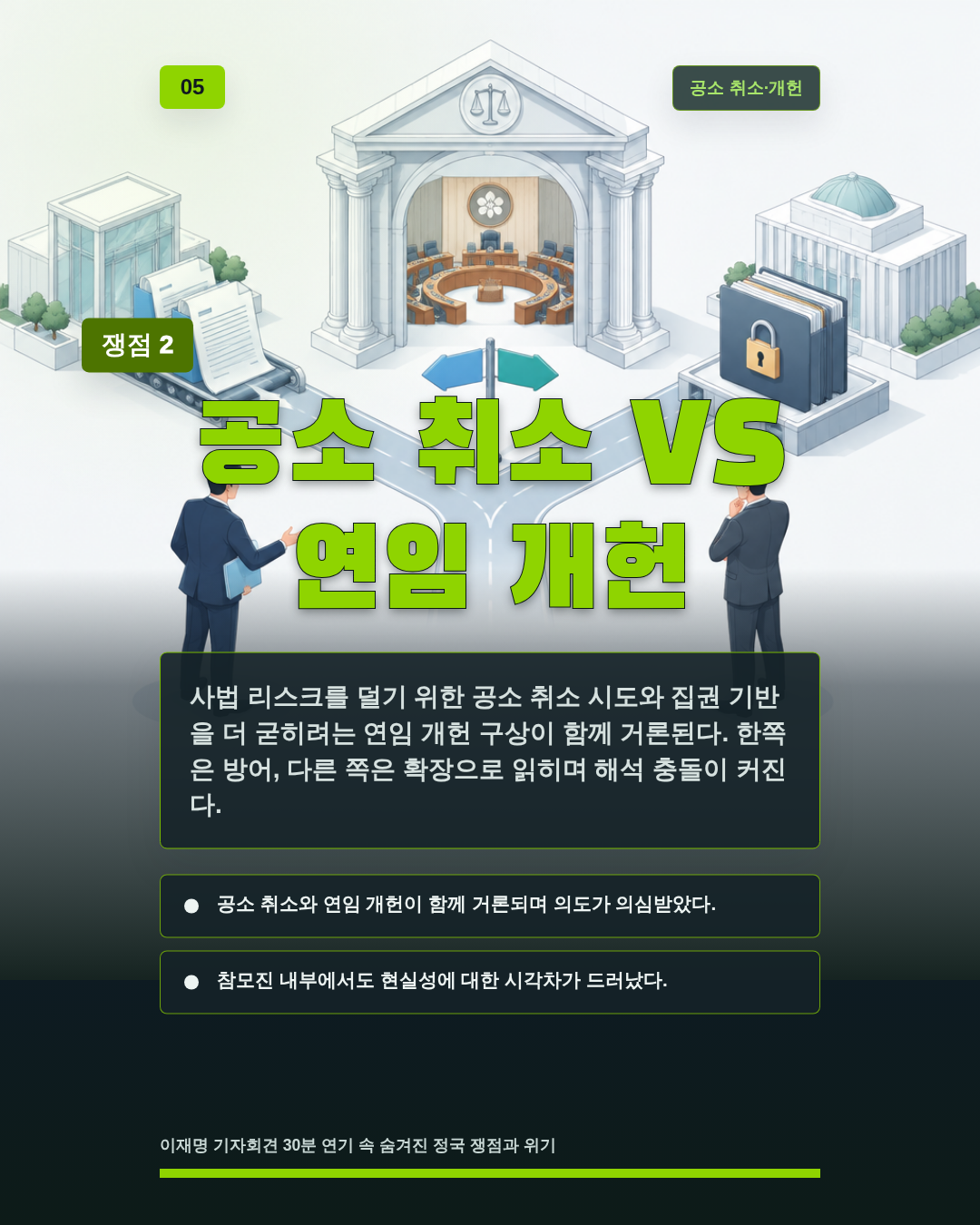 공소 취소 VS 연임 개헌