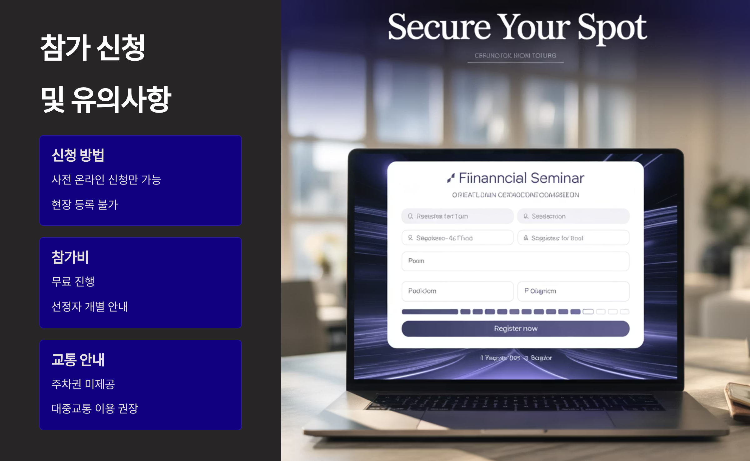 참가 신청 및 유의사항