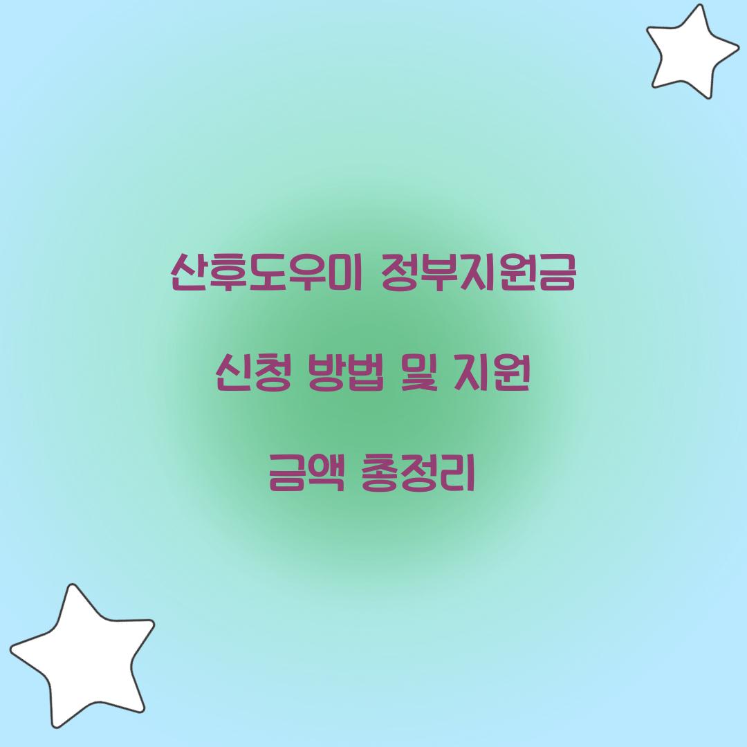 산후도우미 정부지원금