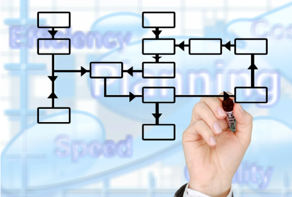 정보가 서로 연결되어 지식의 구조로 정리되는 과정을 설명하는 이미지