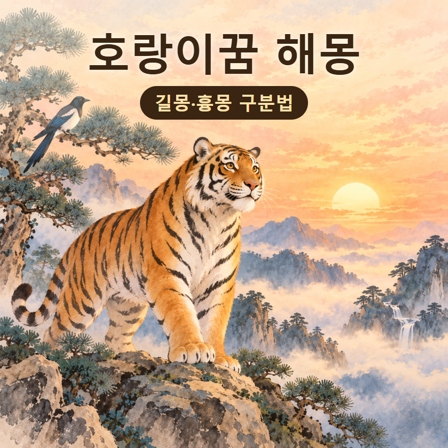 호랑이꿈 해몽 길몽 흉몽 구분법 대표 이미지