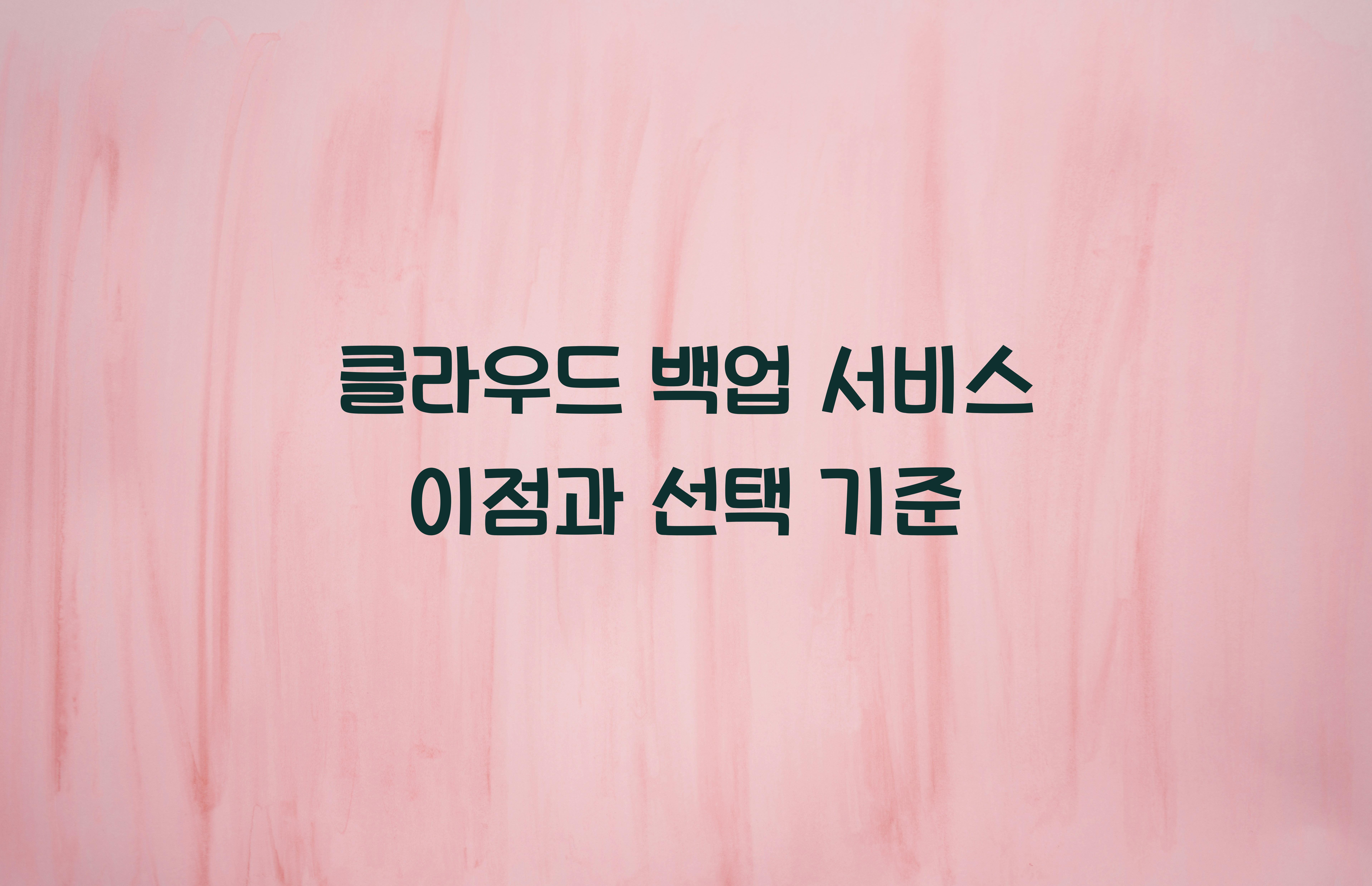 클라우드 백업 서비스