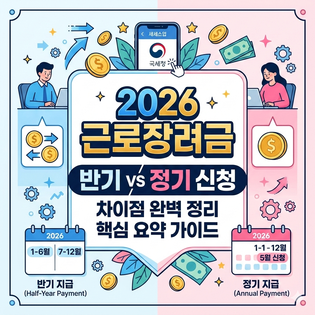 2026 근로장려금 반기 신청 뜻과 정기 차이점 3가지