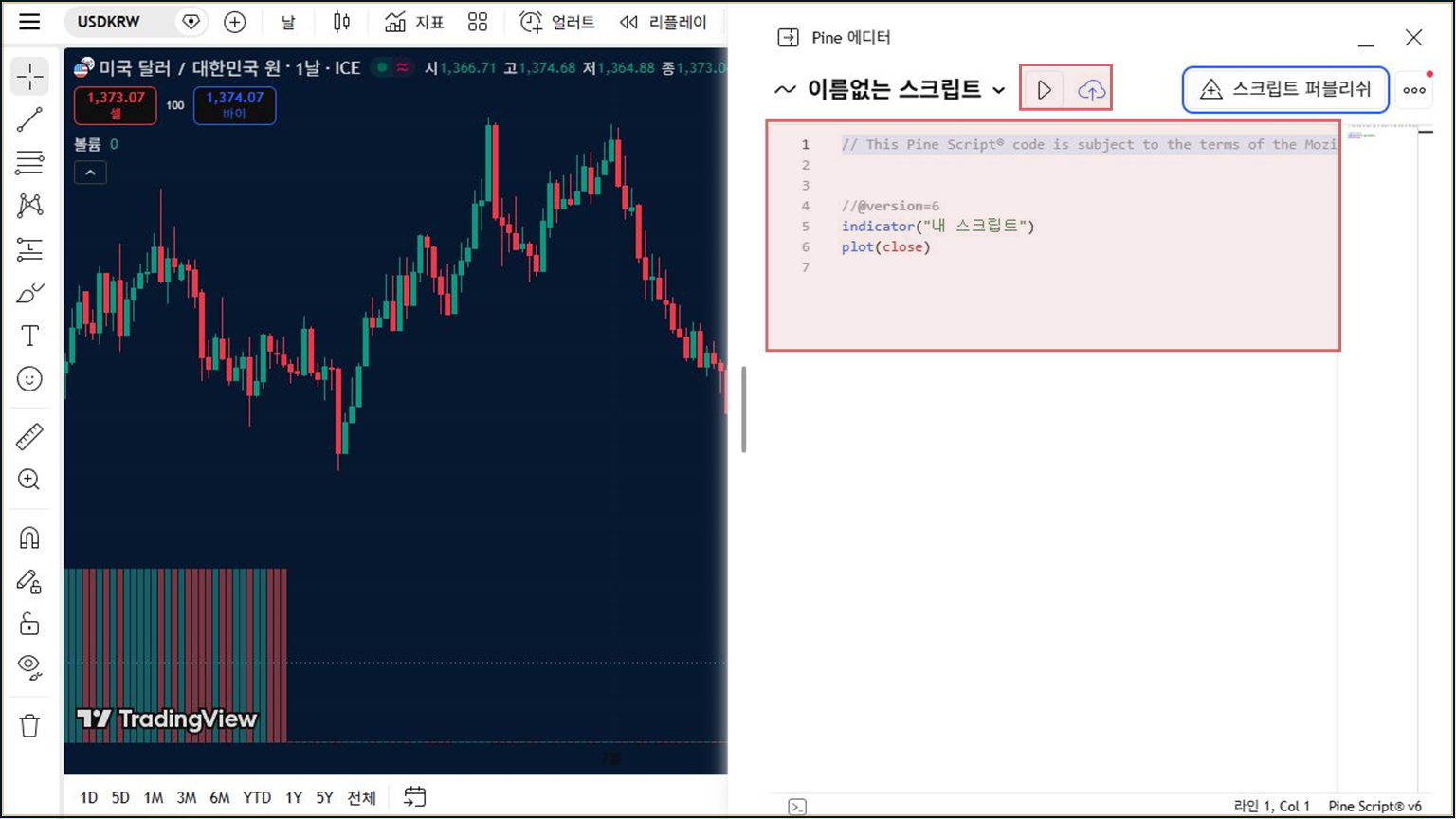 하나의 지표로 여러 이동평균선을 표시한 트레이딩뷰 차트