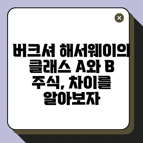 버크셔 해서웨이의 클래스 A와 B 주식, 차이를 알아보자