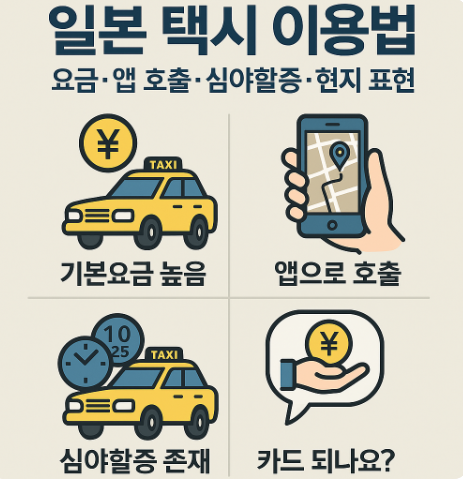 일본 택시 관련 궁금한 내용을 담은 이미지