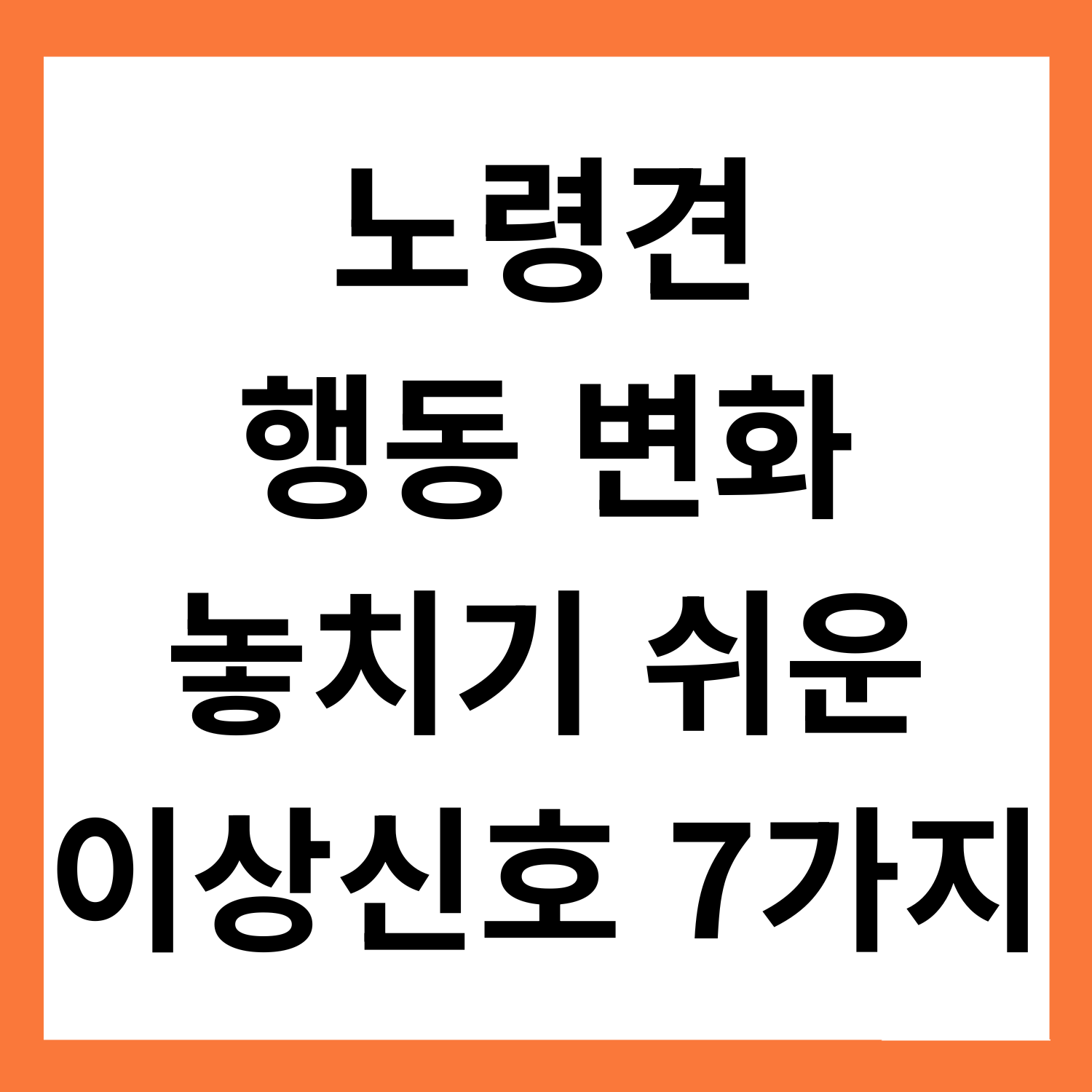 노령견 행동변화, 놓치기 쉬운 7가지 이상신호