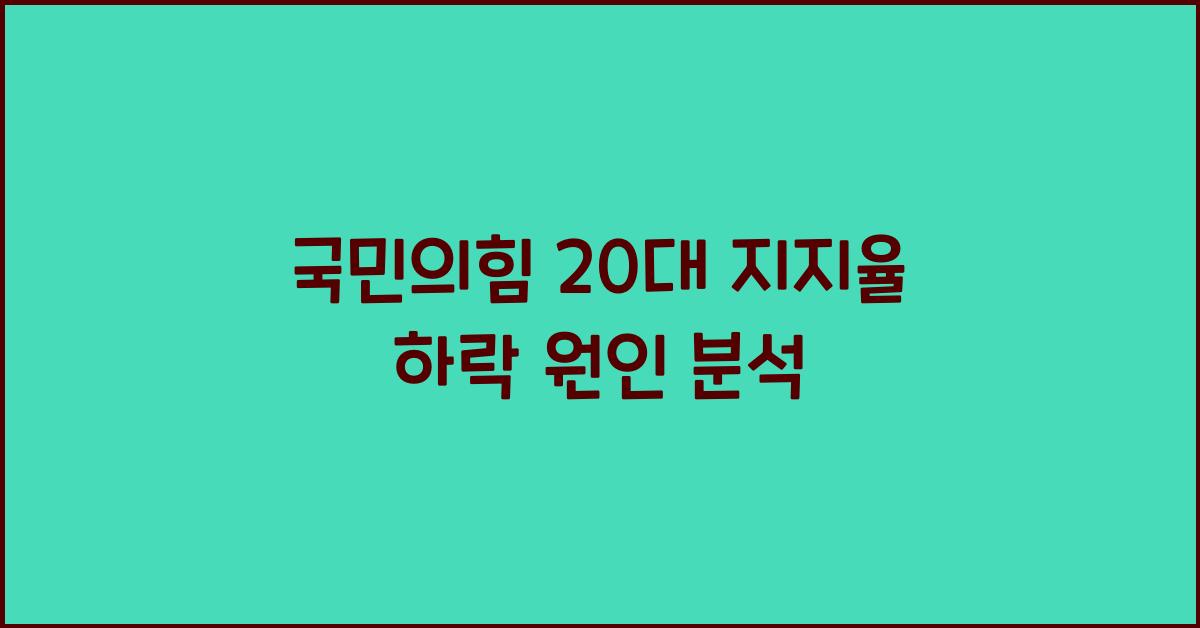 국민의힘 20대 지지율 하락