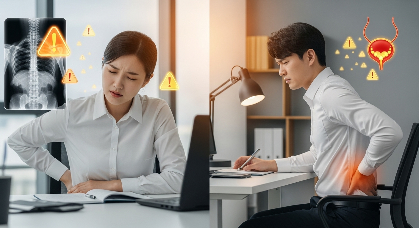 방치한 허리 통증이 대나무 척추로? 3040 직장인 필독 건강 신호 2가지