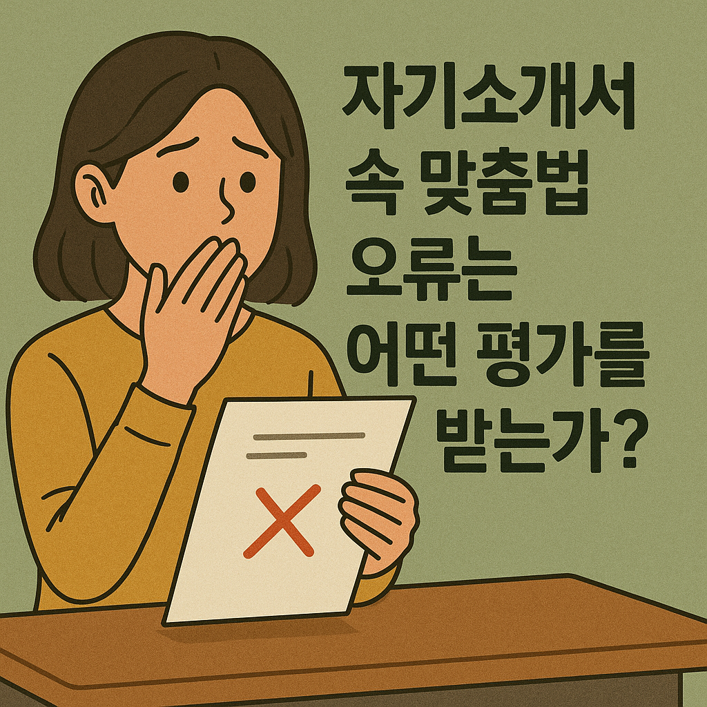 자기소개서 속 맞춤법 오유는 어떤 평가를 받는가?