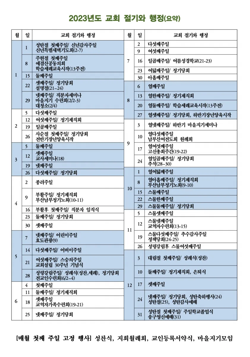 2025 기독교 절기 날짜 주간_5