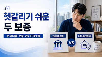 전세대출 보증과 전세보증금반환보증의 목적과 갱신 차이를 비교한 이미지