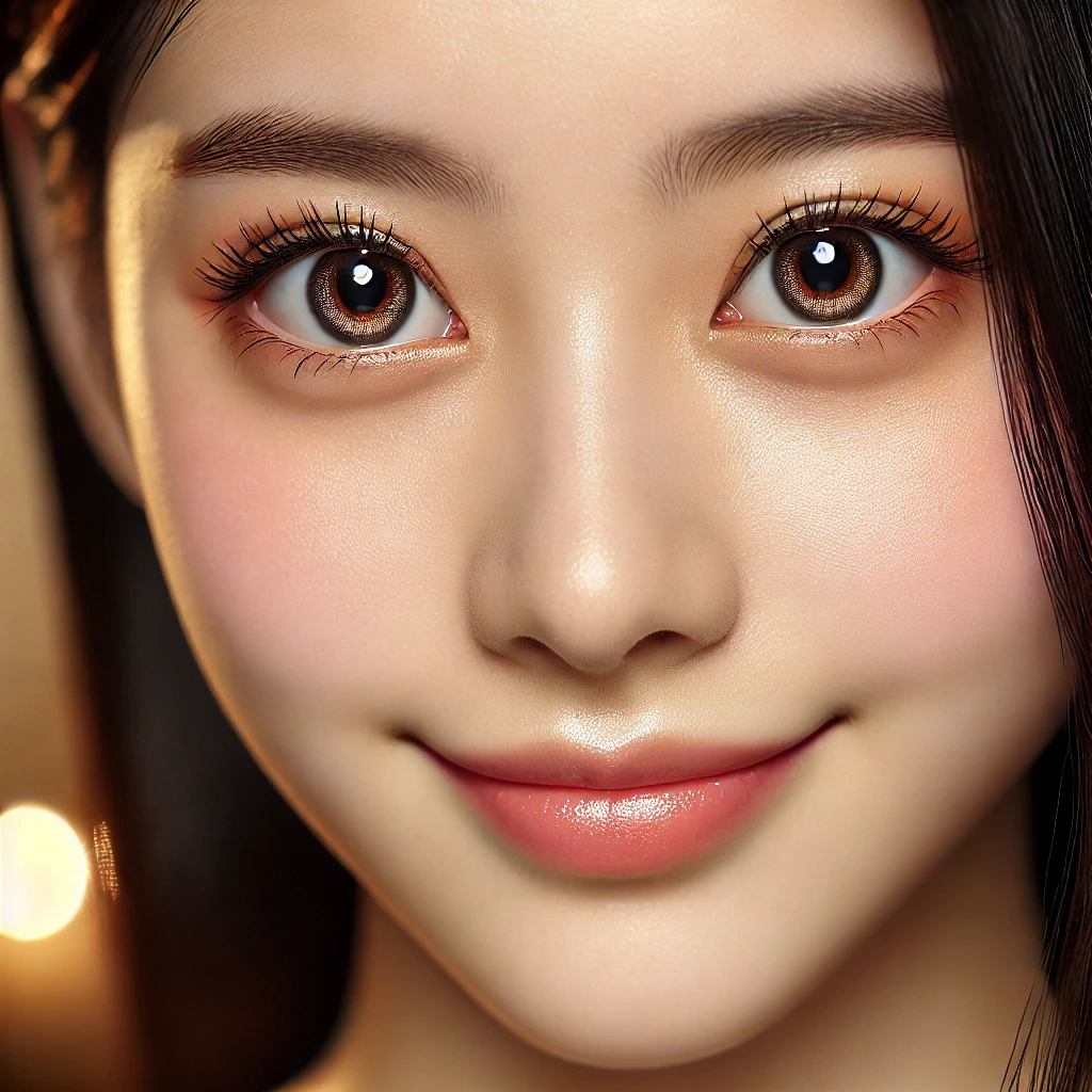 초롱초롱하게 빛나는 눈을 강조한 여성의 클로즈업 이미지