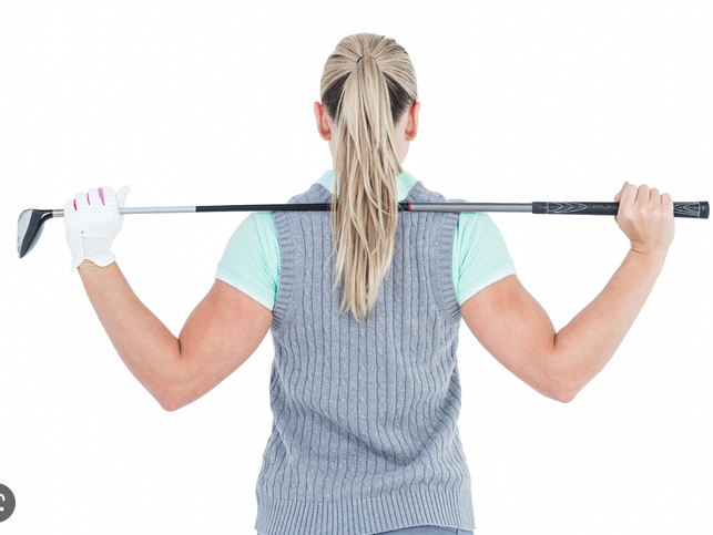 골프채를 이용한 스트레칭