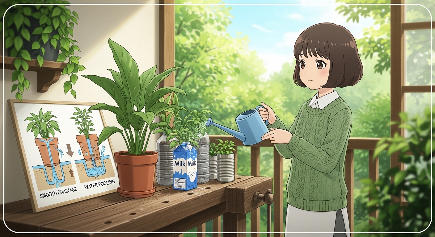 식물 초보 필독! 페트병, 캔, 우유팩 재활용 화분 물 빠짐(배수) 전격 비교 실험
