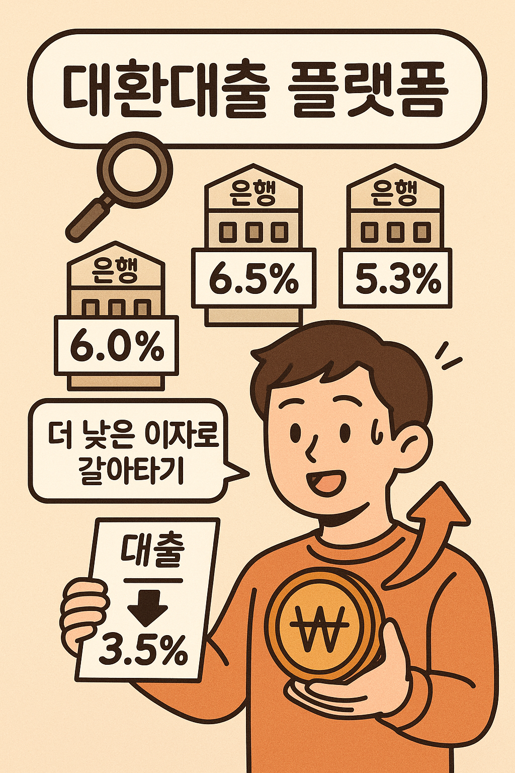 대환대출 플랫폼 비교, 고금리 탈출, 저금리 대출 갈아타기, 토스 핀다 뱅크샐러드, 2025 대출금리 비교, 비대면 대출, 정부지원 대환대출, 신용점수 상승, 중도상환수수료 없음, 금융위 인증 대출 서비스