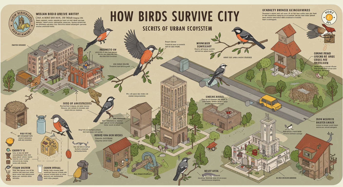 콘크리트 숲의 비밀: 새들이 도시에서 살아남는 놀라운 방법