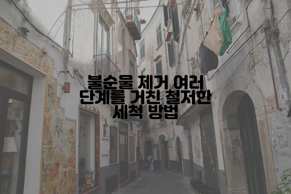 불순물 제거 여러 단계를 거친 철저한 세척 방법