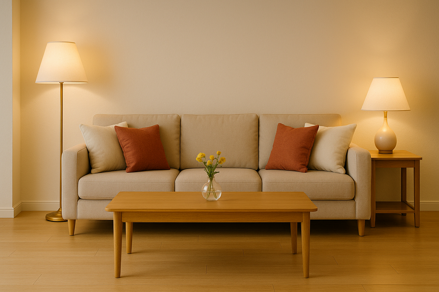 설날 손님맞이를 위해 정리된 깔끔한 거실