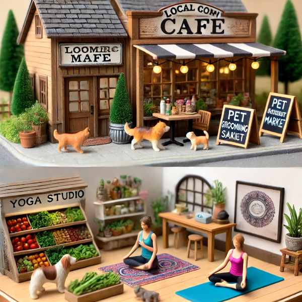 지역 특화 카페와 반려 동물, 요가 공간 이미지