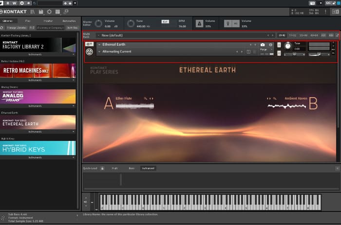 콘탁 7(KONTAKT 7)의 랙 멀티 악기 모드