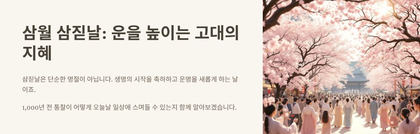 삼월 삼짇날 뜻 유래 운 높이는 방법