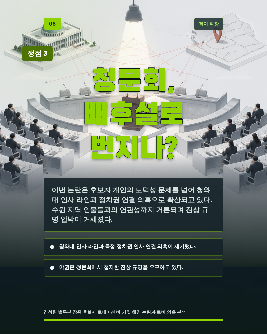 청문회, 배후설로 번지나?