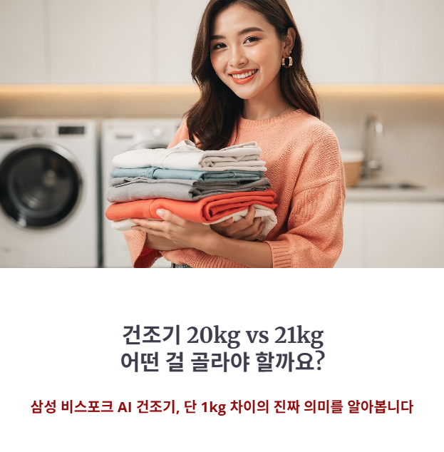 삼성 비스포크 AI 건조기 20kg 21kg 차이점 규격 완벽 정리