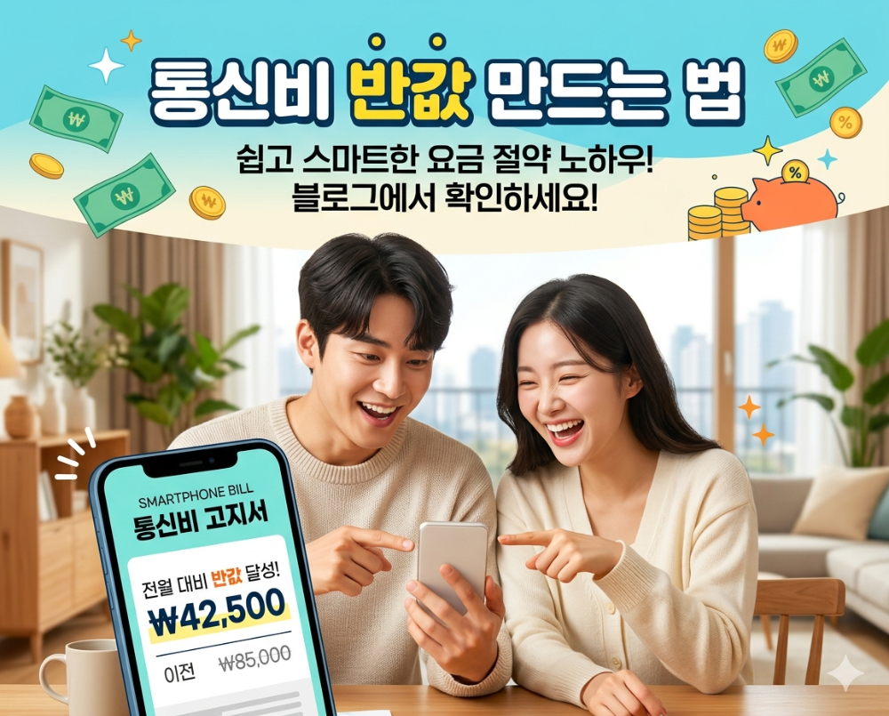 alt="통신비 절약 방법을 설명하는 블로그 썸네일 이미지"