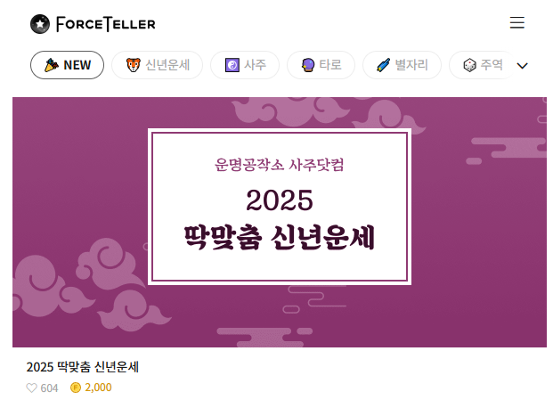 2025년 무료 신년운세